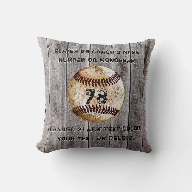 Baseball Pillow Personalized for Coach, Players (Front)