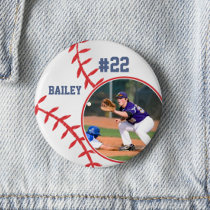 Baseball Pin Name Jersey Number Photo Button