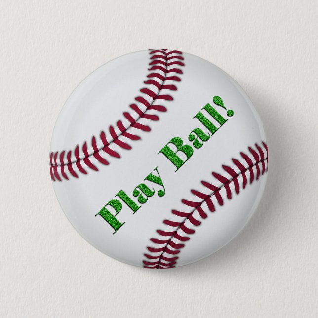 Baseball Pinback Button (Front)