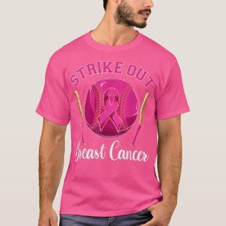 Baseball Pink Ribbon  Men Boys, Strikeout Breast C T-Shirt