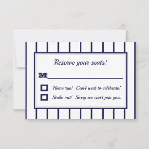 Baseball Pinstripes RSVP Card