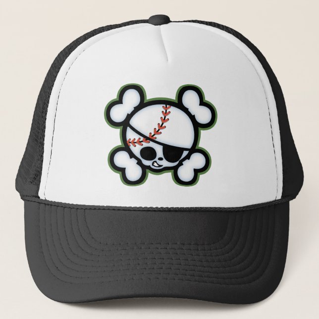 Baseball Pirate -kids Trucker Hat (Front)