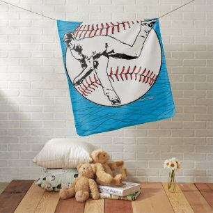 Baseball Pitcher Baby Blanket