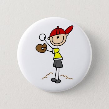 Baseball Pitcher Button by stick_figures at Zazzle