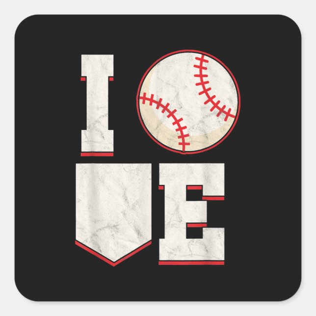 Baseball Pitcher Catcher Batter Softball Sports Square Sticker (Front)