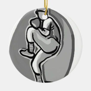 Baseball Pitcher Ceramic Ornament