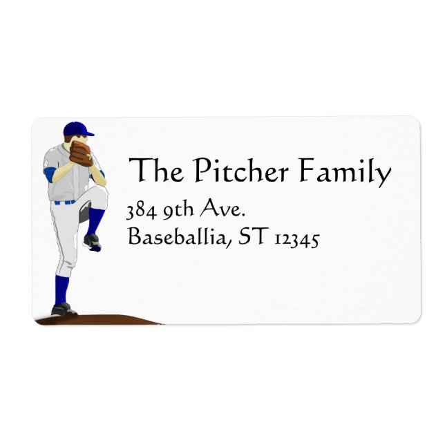 Baseball Pitcher Label (Front)