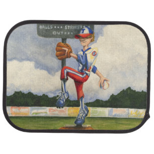 Baseball Pitcher on Mound by Jay Throckmorton Car Floor Mat