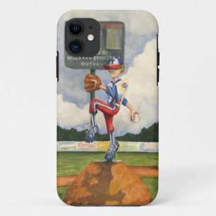 Baseball Pitcher on Mound by Jay Throckmorton iPhone 11 Case
