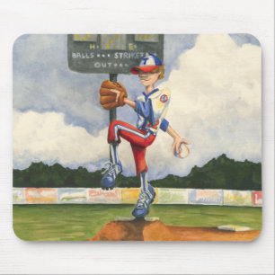 Baseball Pitcher on Mound by Jay Throckmorton Mouse Pad