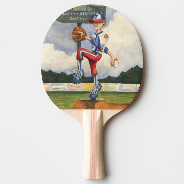 Baseball Pitcher on Mound by Jay Throckmorton Ping-Pong Paddle (Front)