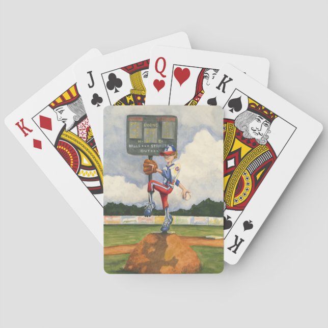 Baseball Pitcher on Mound by Jay Throckmorton Poker Cards (Back)