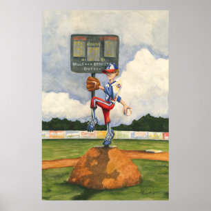 Baseball Pitcher on Mound by Jay Throckmorton Poster