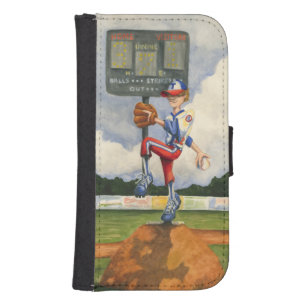 Baseball Pitcher on Mound by Jay Throckmorton Samsung S4 Wallet Case