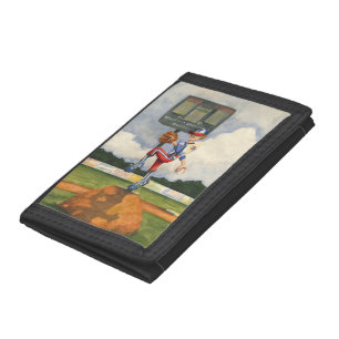 Baseball Pitcher on Mound by Jay Throckmorton Trifold Wallet