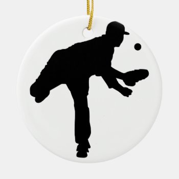Baseball Pitcher Silhouette Ceramic Ornament by The_Everything_Store at Zazzle