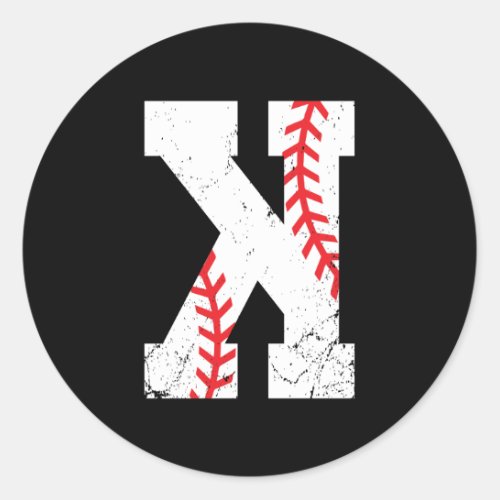 Baseball Pitcher Strikeout K Classic Round Sticker