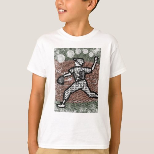 Baseball Pitcher T_Shirt Little League Boy