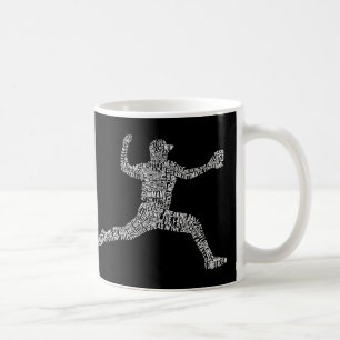 Baseball Pitcher Typography Word Art Coffee Mug