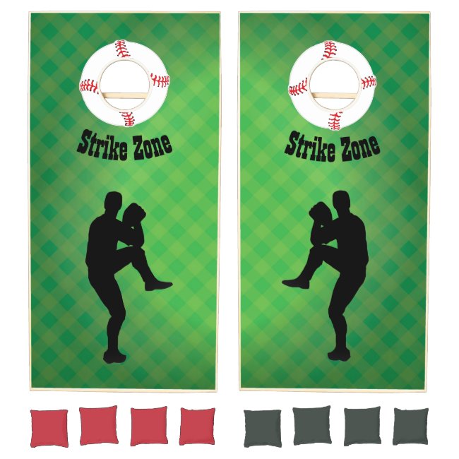 Baseball Pitching Design Cornhole Set