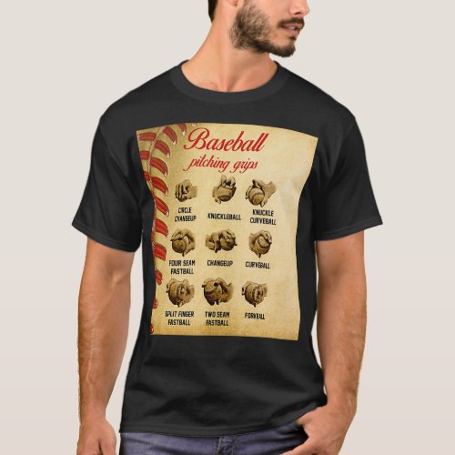Baseball Pitching Grips Son vintage T_Shirt