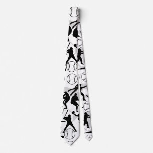 Baseball play pattern.w neck tie