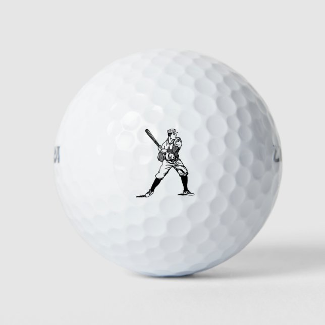 Baseball Player 3 Golf Balls (Front)