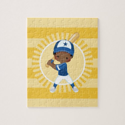 Baseball Player _ African American Boy Jigsaw Puzzle