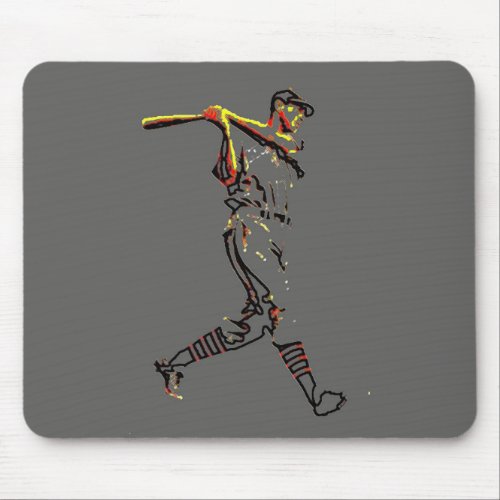 Baseball Player Artwork Mouse Pad
