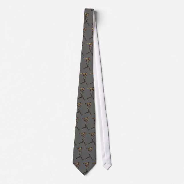 Baseball Player Artwork Neck Tie (Front)