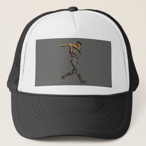 Baseball Player Artwork Trucker Hat