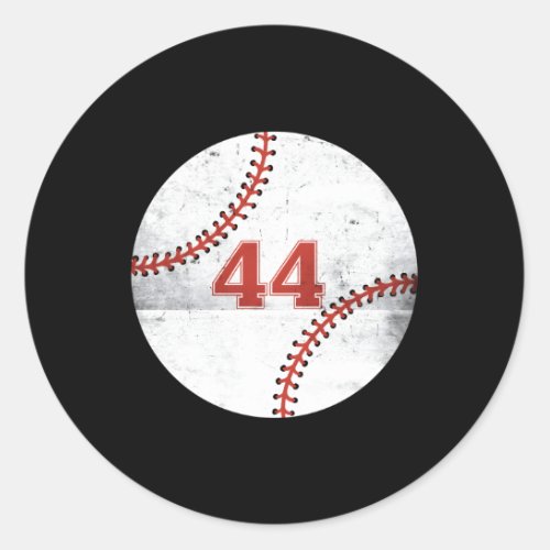 Baseball Player Baseball Fan Jersey Number 44 Classic Round Sticker