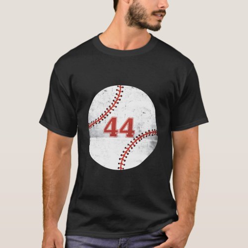 Baseball Player Baseball Fan Jersey Number 44 T_Shirt