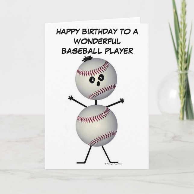 Baseball Player Birthday Card (Front)