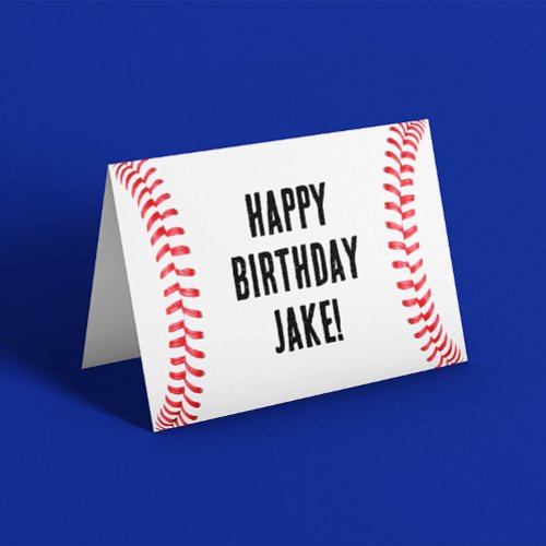 Baseball Player Birthday Party Custom Message Card