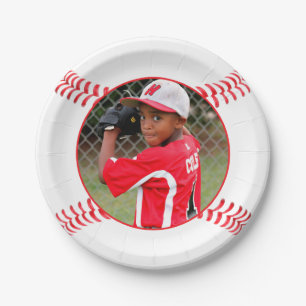 Baseball Player Birthday Party Custom Photo Paper Plates