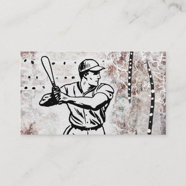 Baseball Player Business Cards - Brown White (Front)