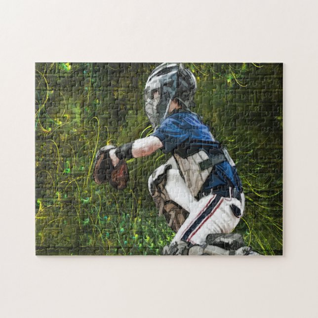 Baseball player Catching a ball Jigsaw Puzzle (Horizontal)