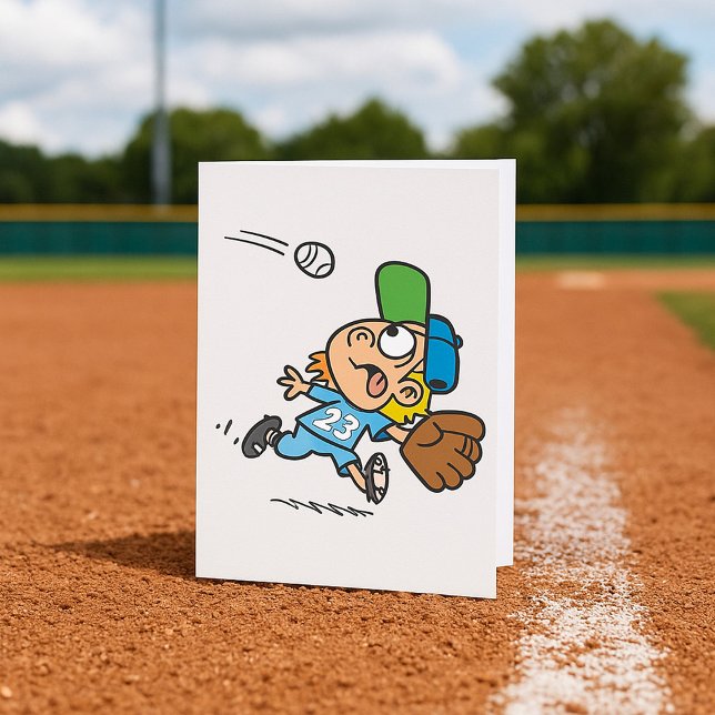 Baseball Player Catching Ball Mid Dive Invitation (Creator Uploaded)