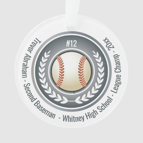 Baseball Player Champion Coach Ornament