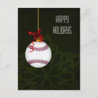 Merry Christmas and Happy New year on green ribbon Baseball, Zazzle