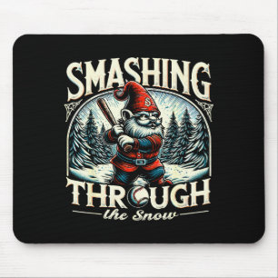 Baseball Player Christmas Gnome, Smashing Through Mouse Pad