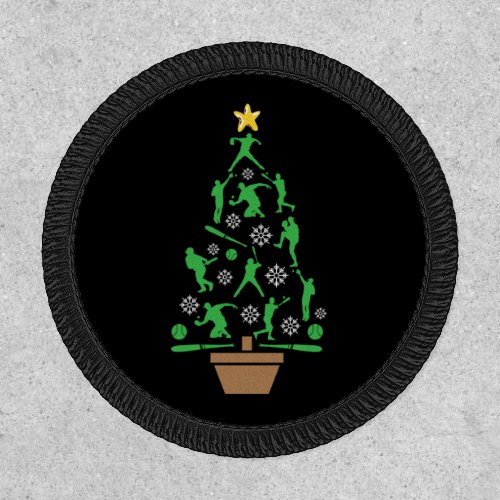 Baseball Player Christmas Tree Patch