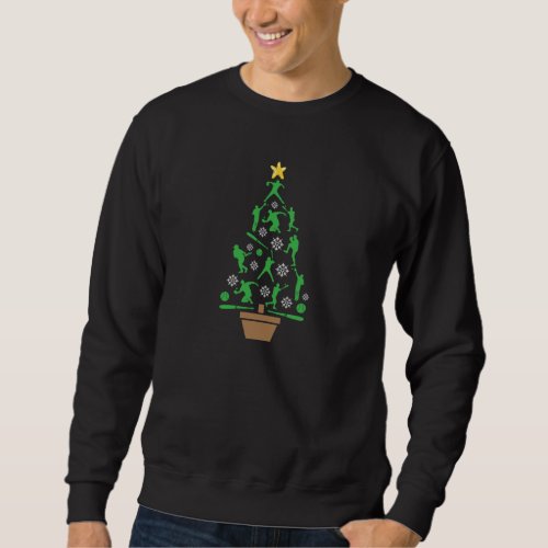 Baseball Player Christmas Tree Sweatshirt