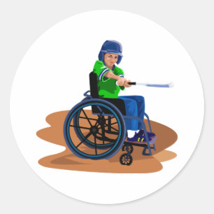 Baseball Player Classic Round Sticker