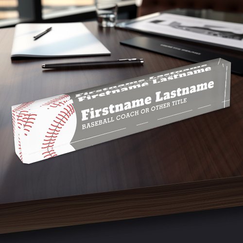 Baseball Player Coach or Teacher _ Modern Drawing Desk Name Plate