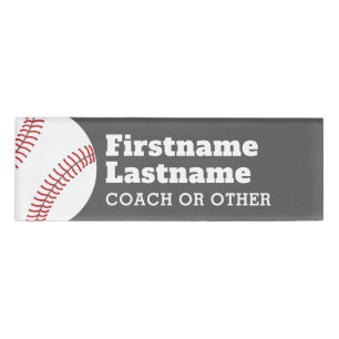 Baseball Player Coach or Teacher - Modern Drawing Name Tag
