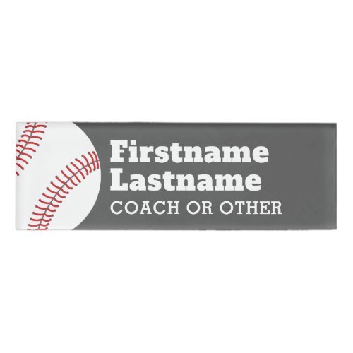 Baseball Player Coach or Teacher _ Modern Drawing Name Tag