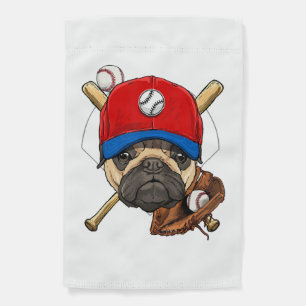 Baseball Player Coach Pug Dog Lover Pug Mom Garden Flag