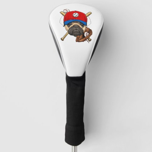 Baseball Player Coach Pug Dog Lover Pug Mom Golf Head Cover